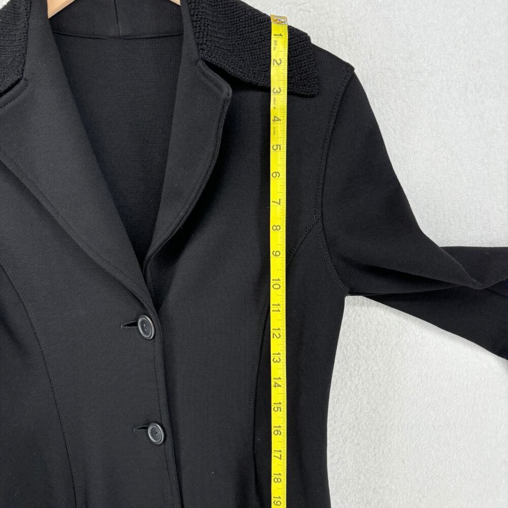 JAN & CARLOS Blazer 40 Merino Wool Stretch Two Button Jacket Black Italy VTG - Picture 13 of 16